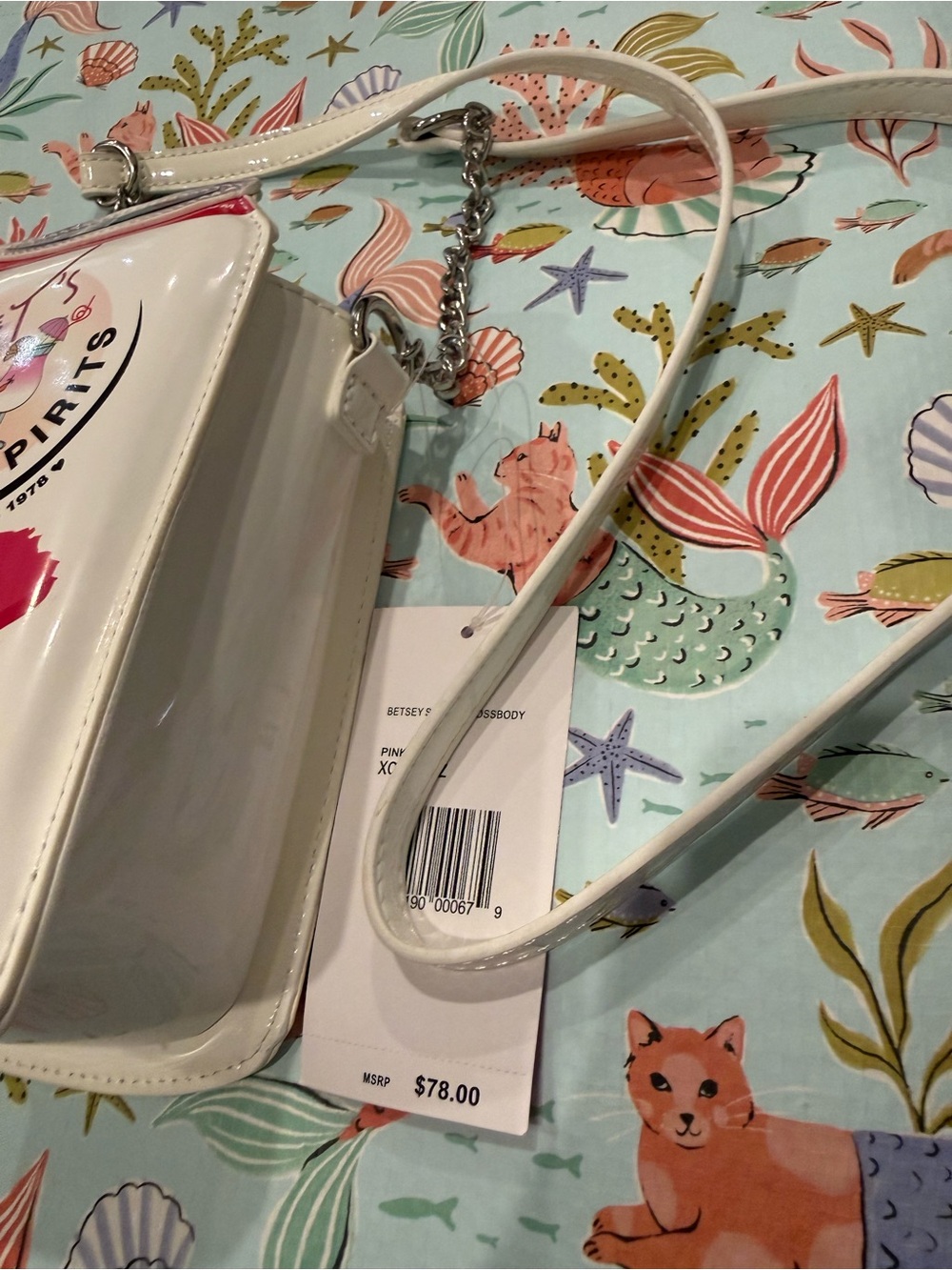 Betsey Johnson 'Sassy Spirits' White Drink Can-Shaped Novelty Crossbody Bag NWT - Picture 10 of 16